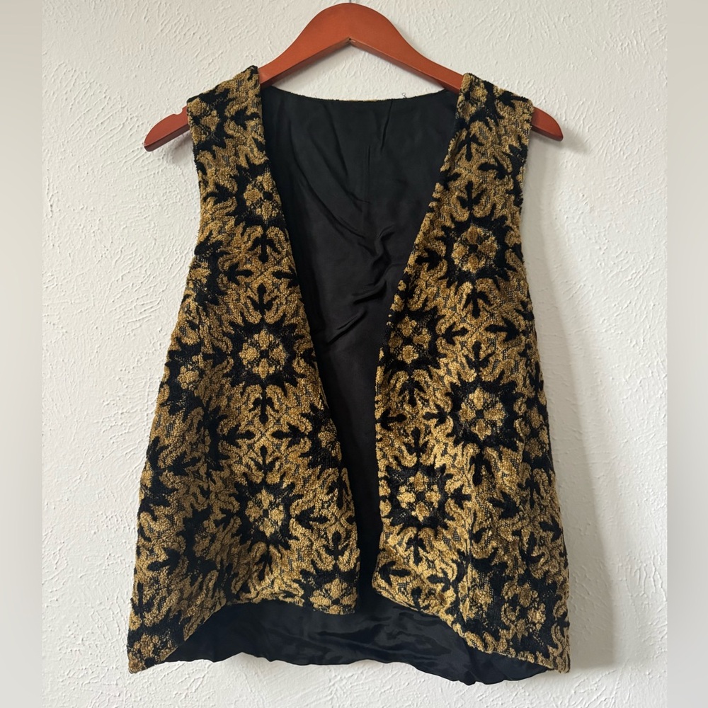 Vintage Black and gold/brown vest